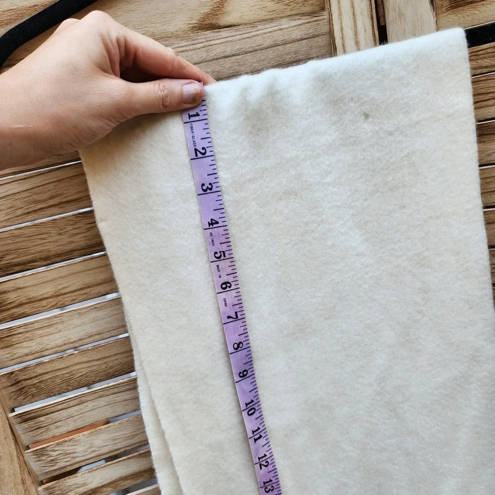 Nordstrom Cream 100% Cashmere Scarf Fringe Made in Scotland Minimalist Luxury
